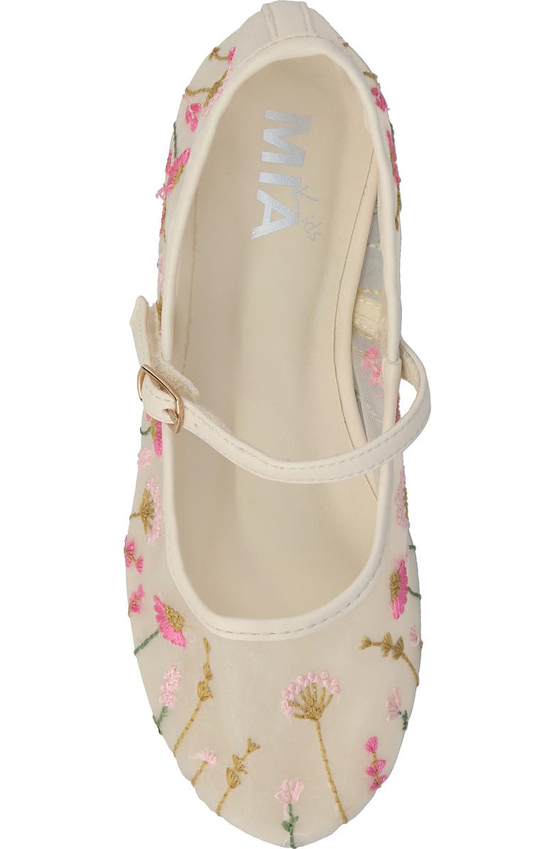MIA Kids' Kescia Embroidered Mary Jane Flat, Alternate, color, Bone Floral