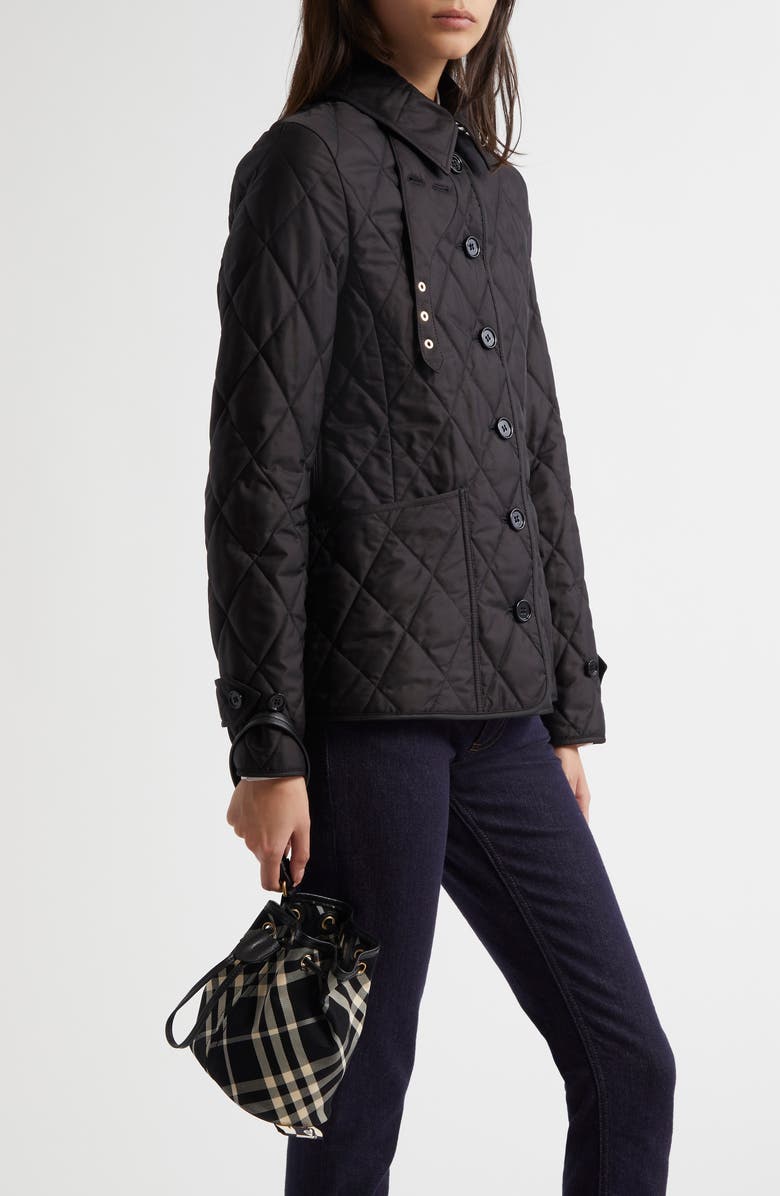 Burberry Check Drawstring Canvas Pouch, Alternate, color,