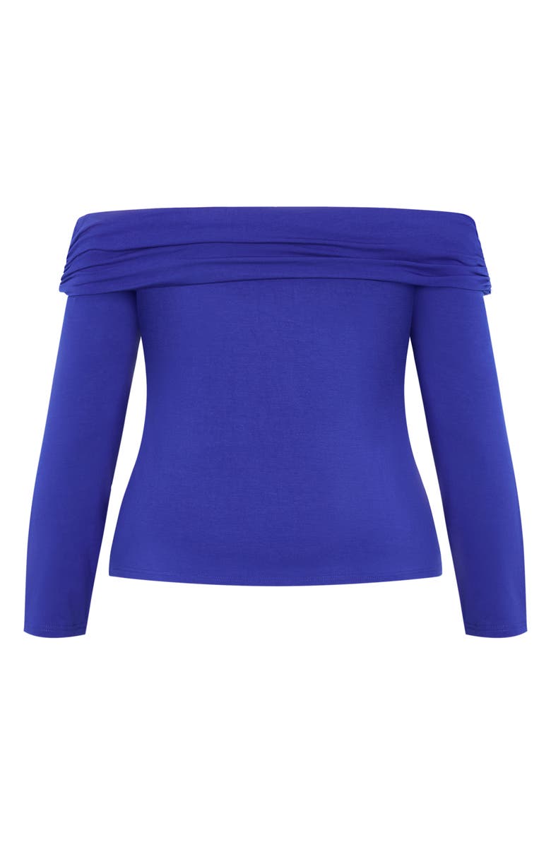 City Chic Jojo Off the Shoulder Top, Alternate, color, Cobalt