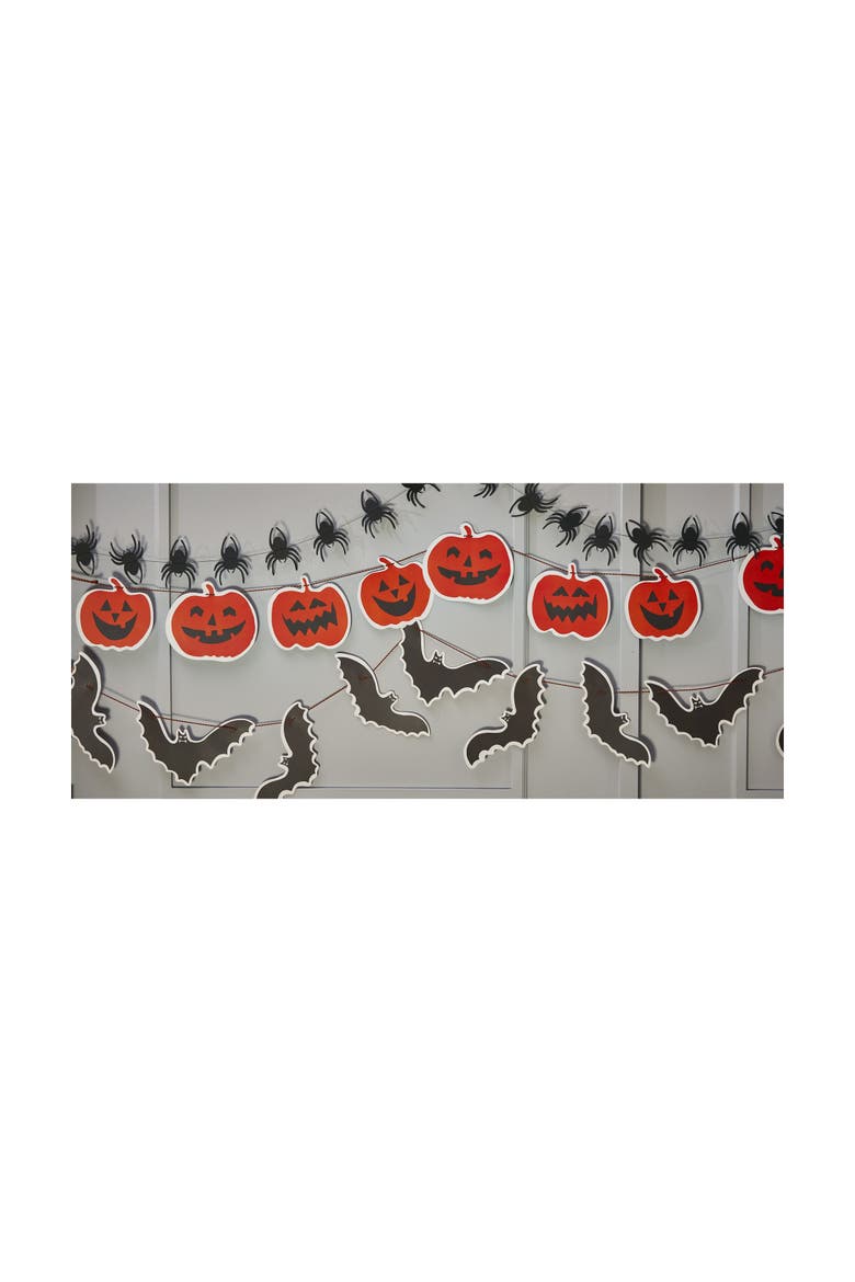 Going Batty Paper Garland Halloween Wall Decor Black, Alternate, color, Black