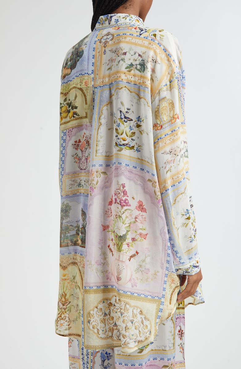Camilla Botanical Ballads Long Sleeve Silk Tunic, Alternate, color, Botanical Ballads