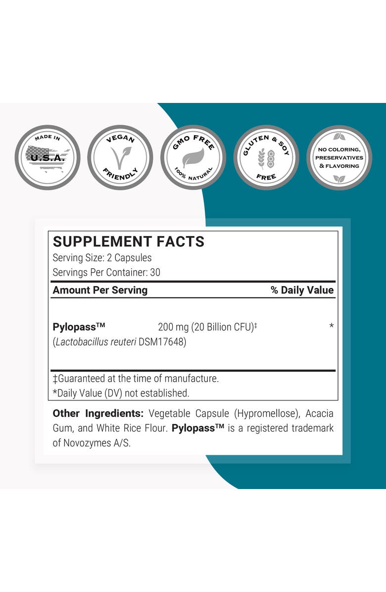 SuperSmart H. Pylori Formula Probiotic Supplement, Alternate, color, NO COLOR