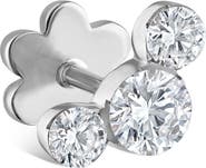 MARIA TASH Invisible Setting Three Diamond Stud Earring