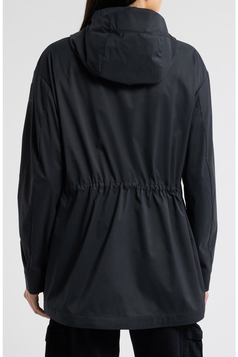 Carmela Water Repellent Hooded Raincoat, Alternate, color, BLACK