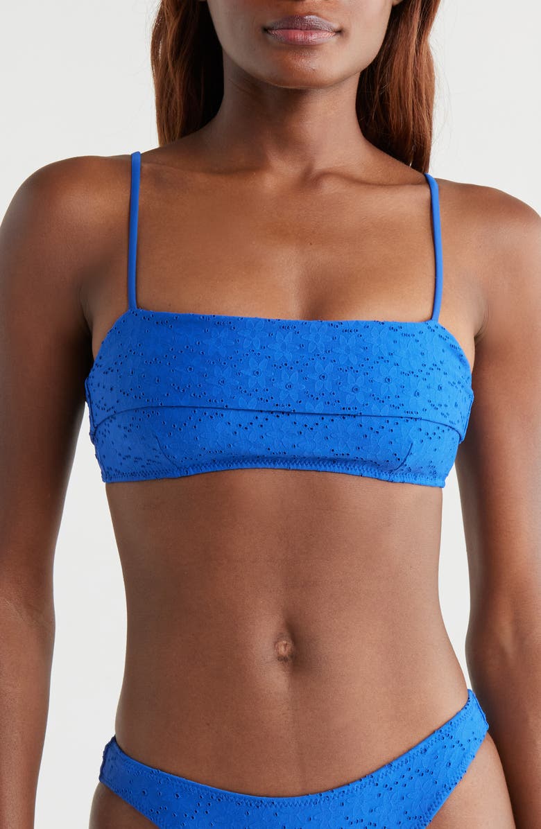 PacSun Ramona Eyelet Foldover Bikini Top, Main, color, 
