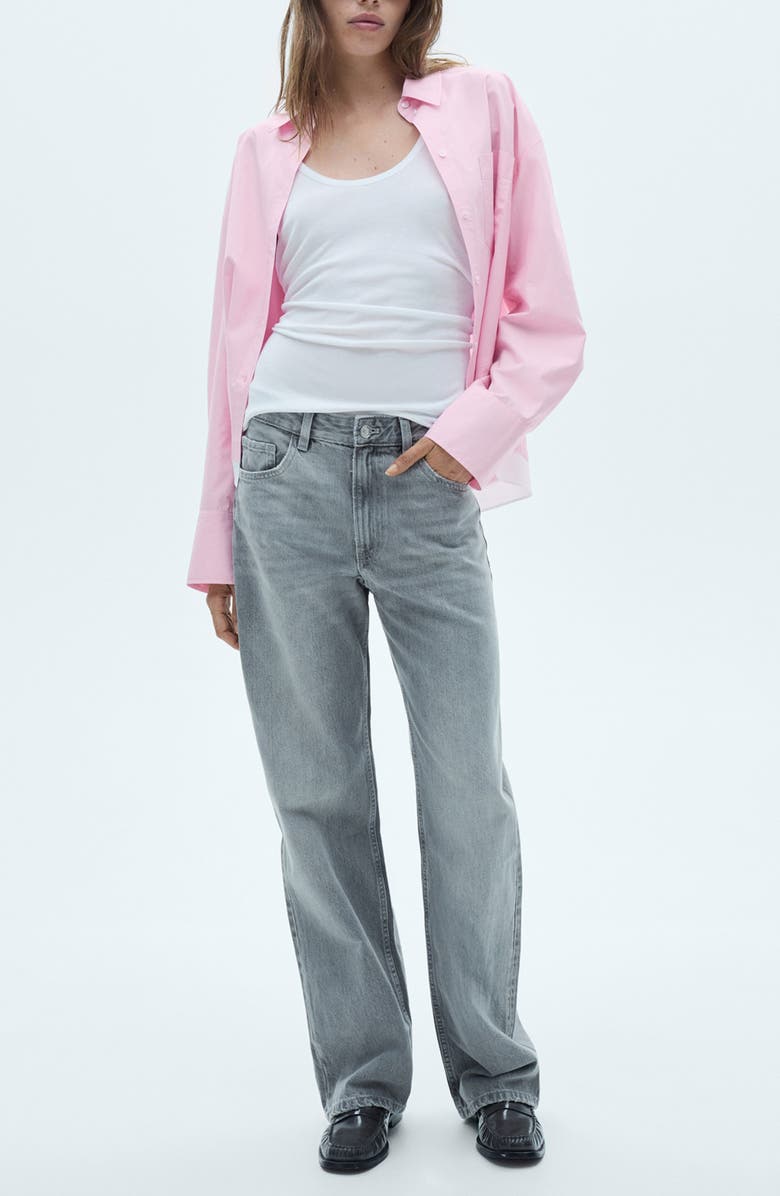 MANGO Oversized Contrast Shirt, Alternate, color,