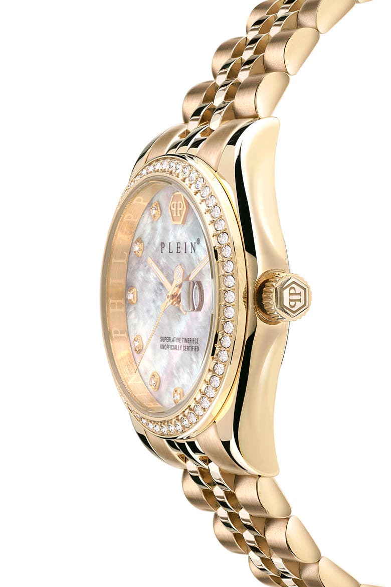Date Superlative Bracelet Watch, 34mm, Alternate, color, IP YELLOW GOLD