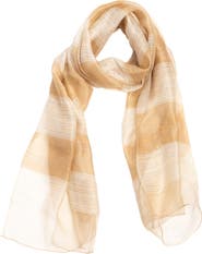SAACHI Shiny Stripe Silk Blend Scarf