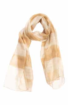 SAACHI Shiny Stripe Silk Blend Scarf