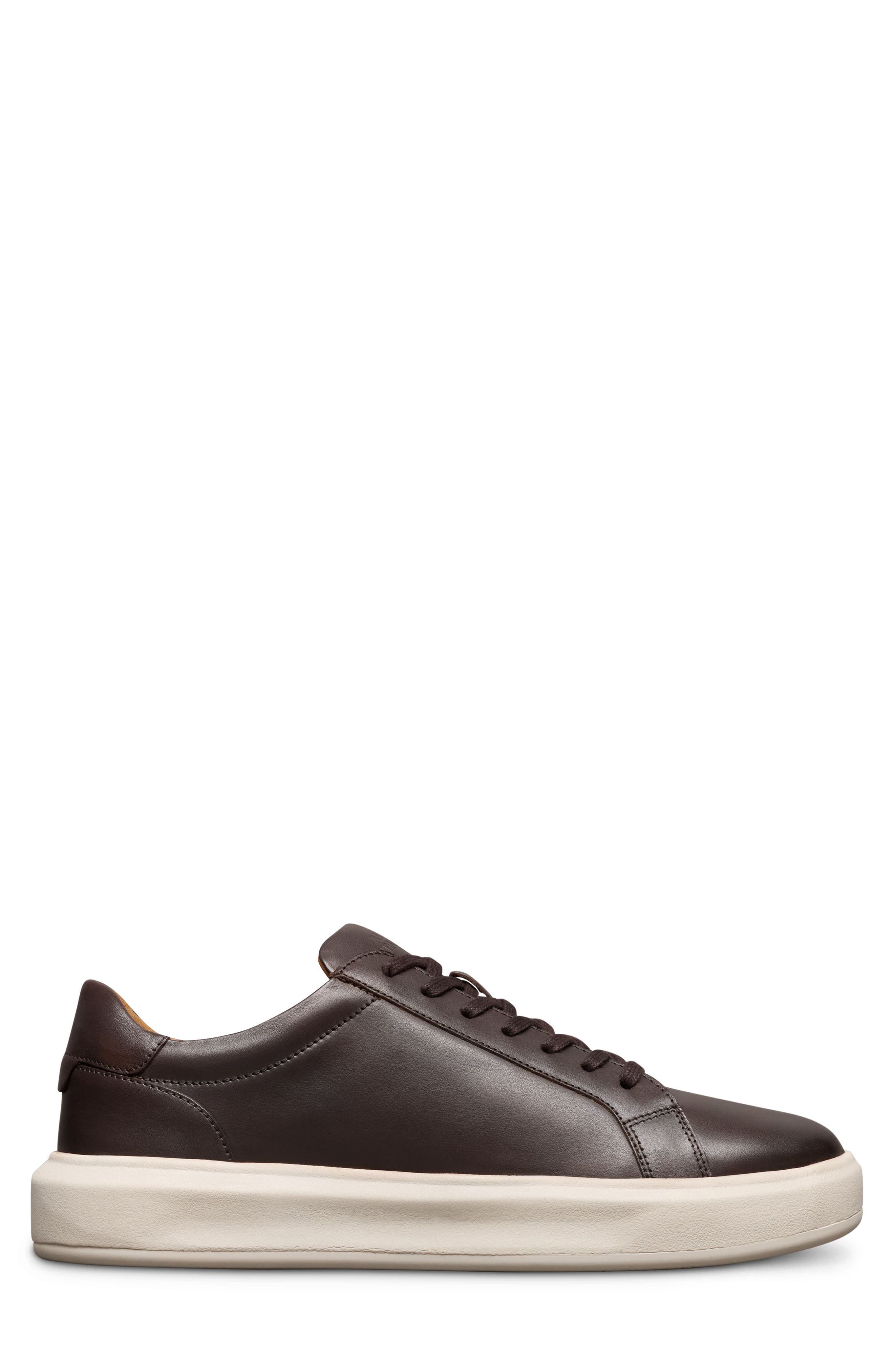 Allen Edmonds Foster Low Top Leather Sneaker, Alternate, color, Dark Brown