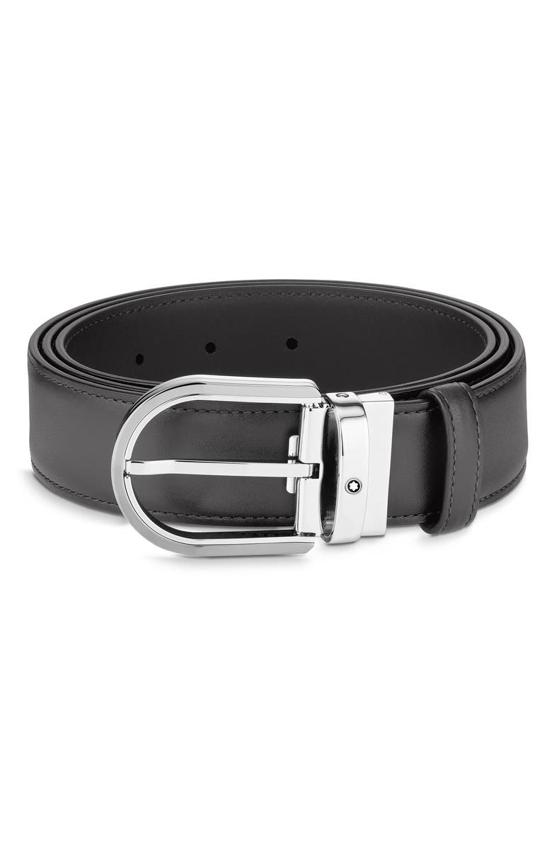 Montblanc Leather Belt, Main, color, Grey