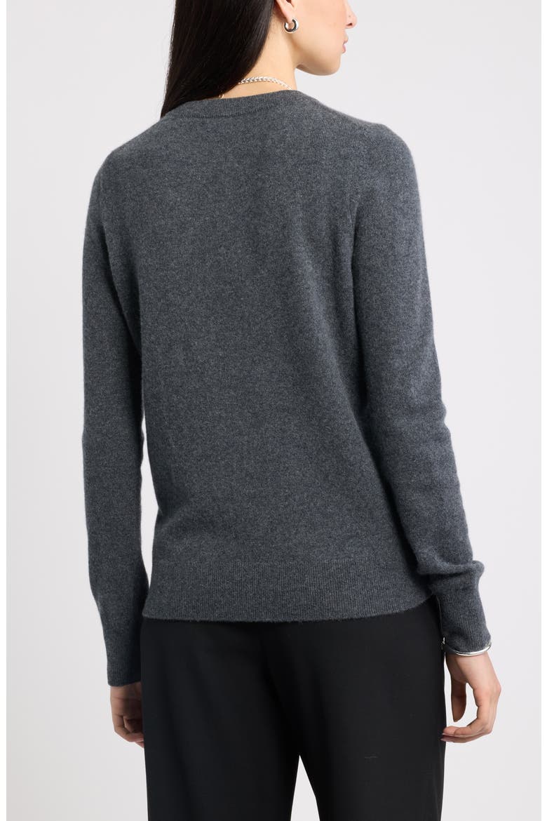 Cashmere Crewneck Sweater, Alternate, color, GREY DARK CHARCOAL