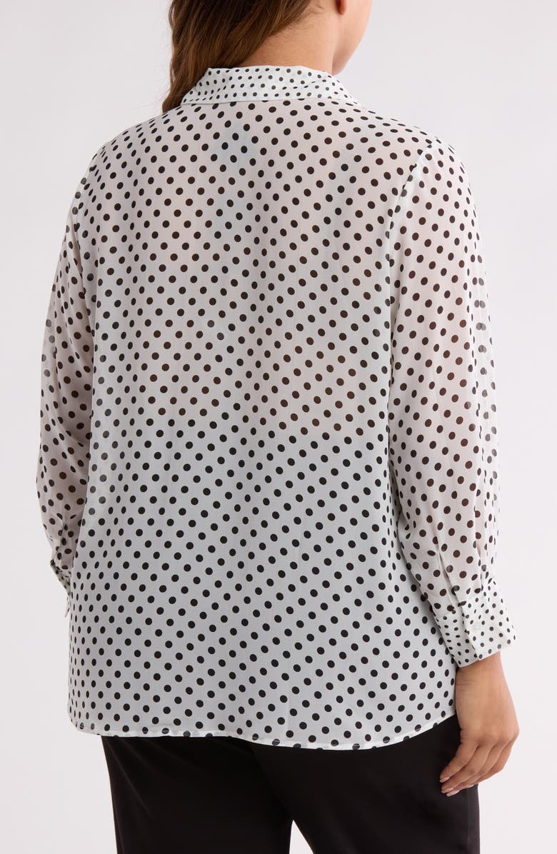 Adrianna Papell Big Little Dot Button-Up Shirt, Alternate, color, 