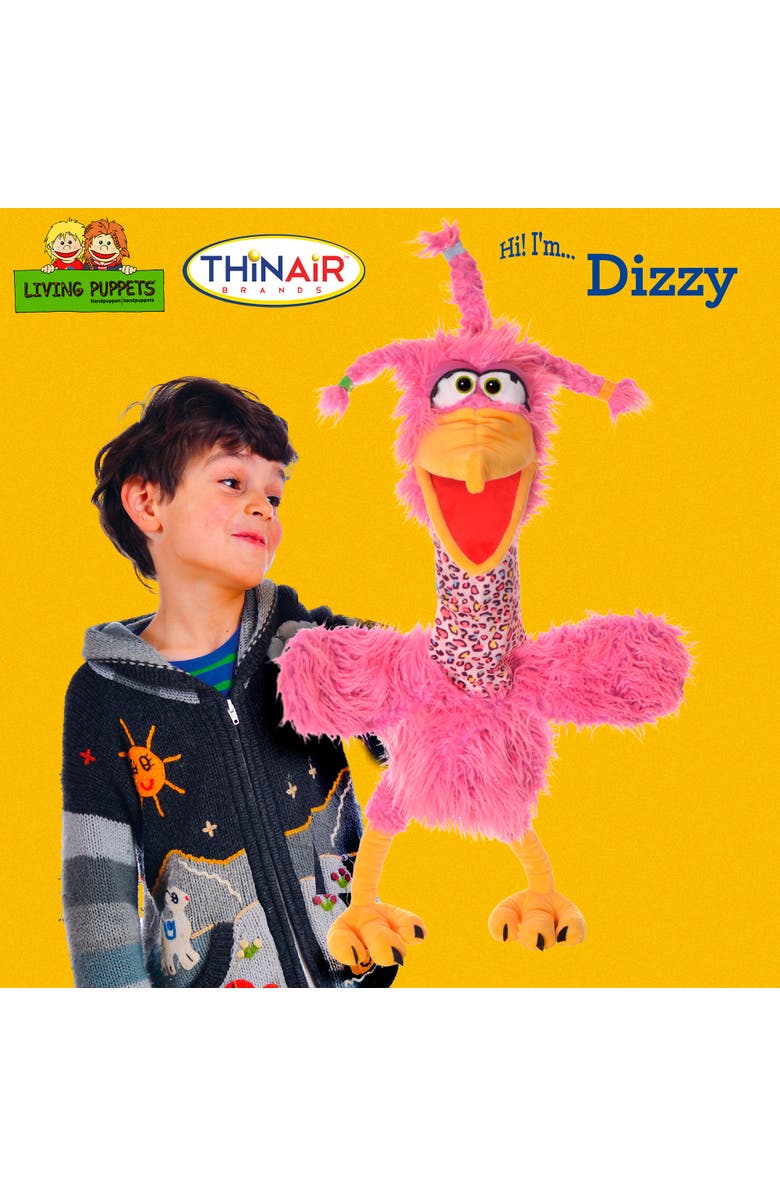 Living Puppets Dizzy The Big Pink Bird 26 Inch Plush Hand Puppet, Alternate, color, Pink
