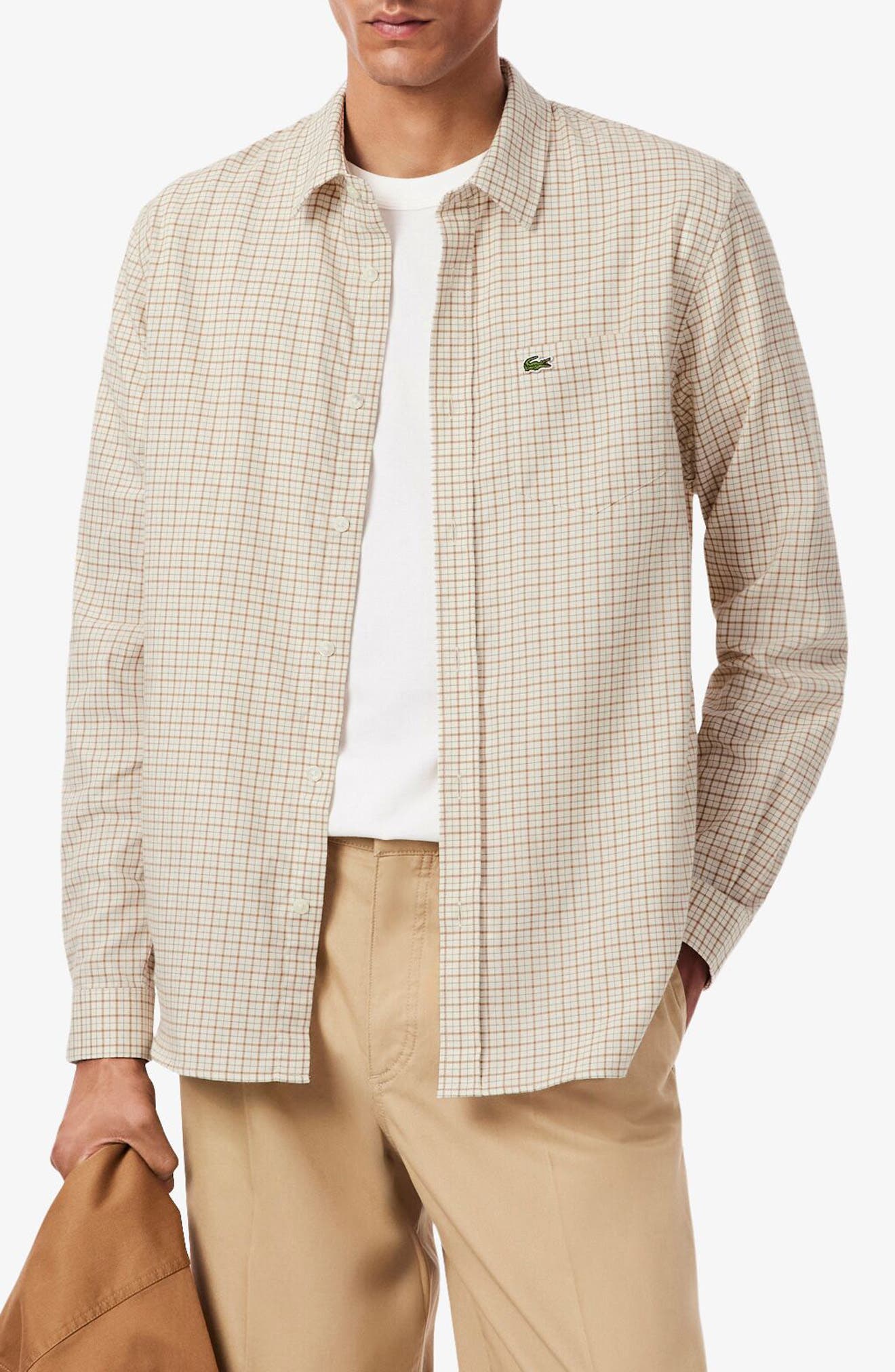 Regular Fit Plaid Flannel Button-Up Shirt