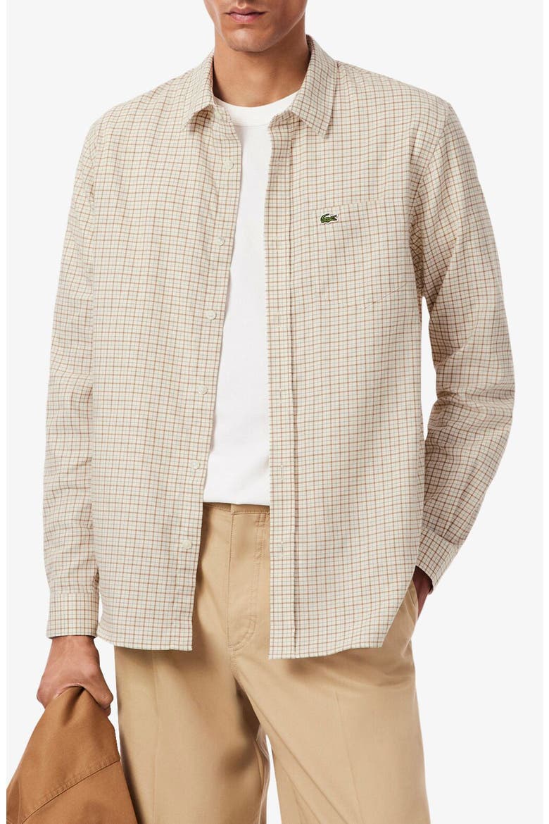 Regular Fit Plaid Flannel Button-Up Shirt, Main, color, LAPLAND/ DATE BROWN
