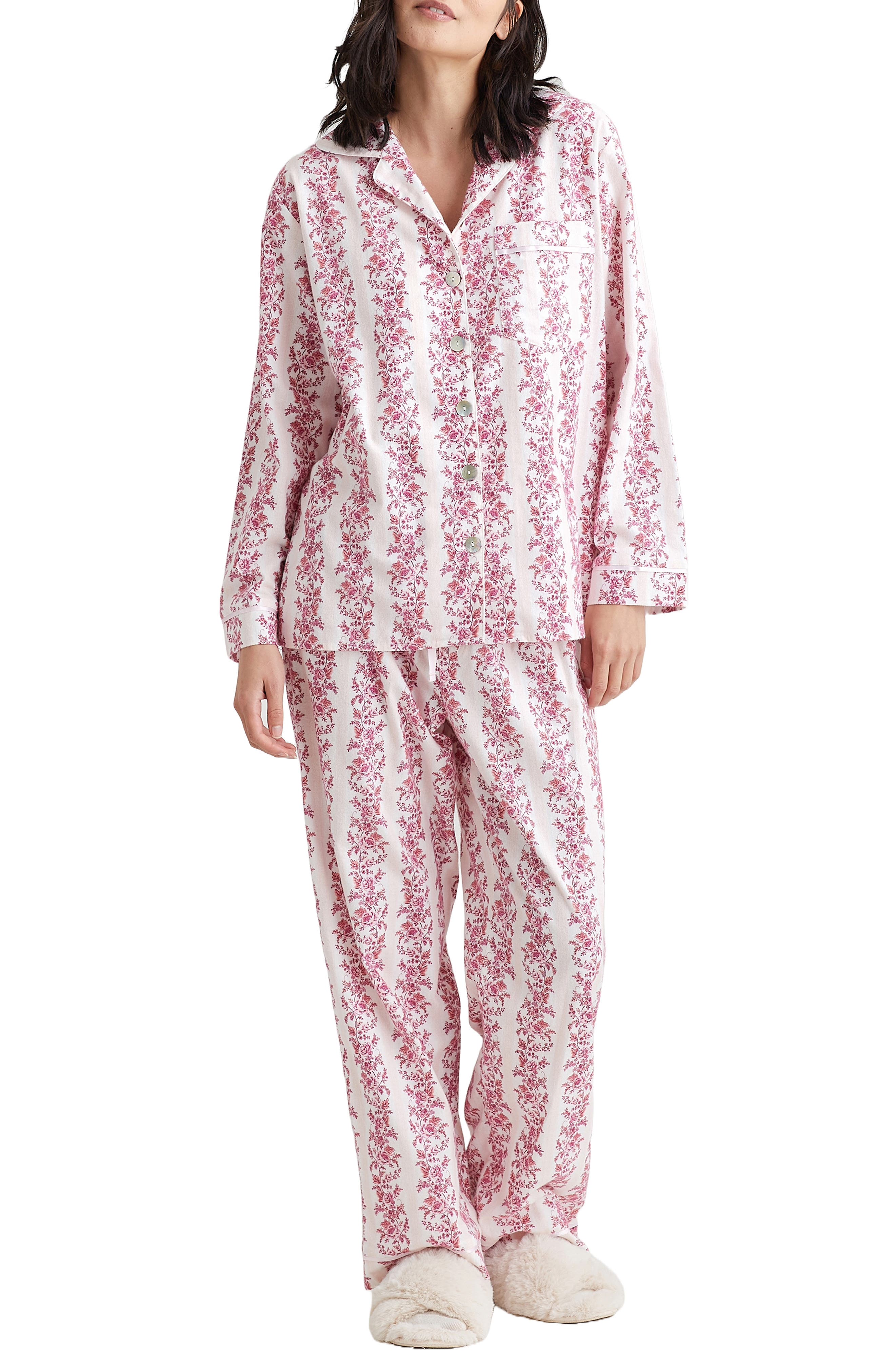 Papinelle Helena Cotton Pajamas in Floral Stripe 