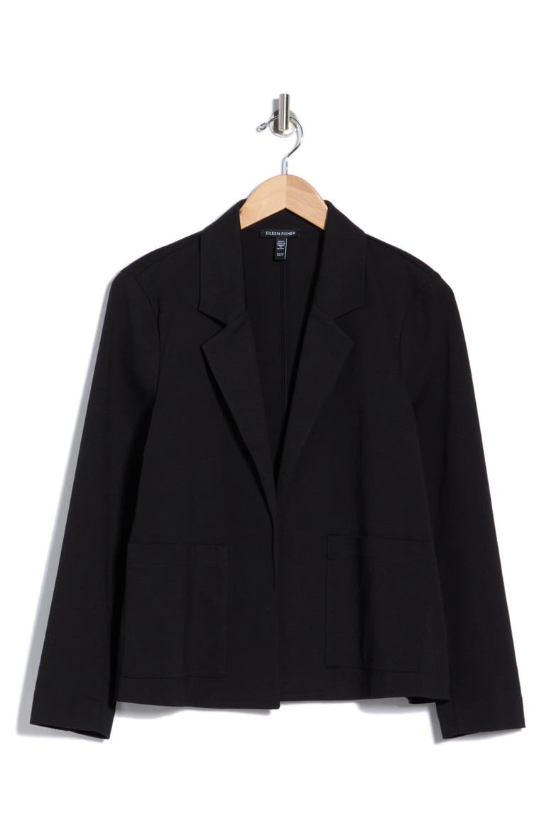 Open Front Blazer, Main, color, BLACK