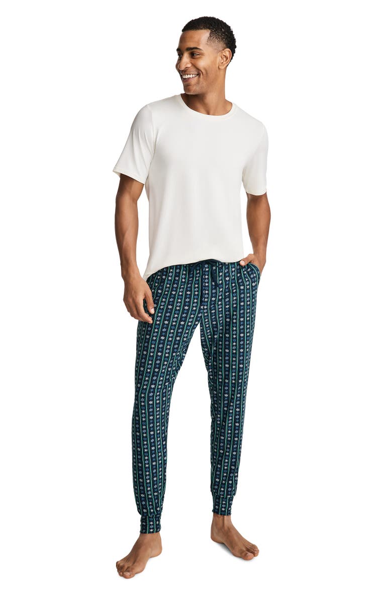Men's Ultra Soft Cooling Sleep Jogger, Alternate, color, Blue Snowflake