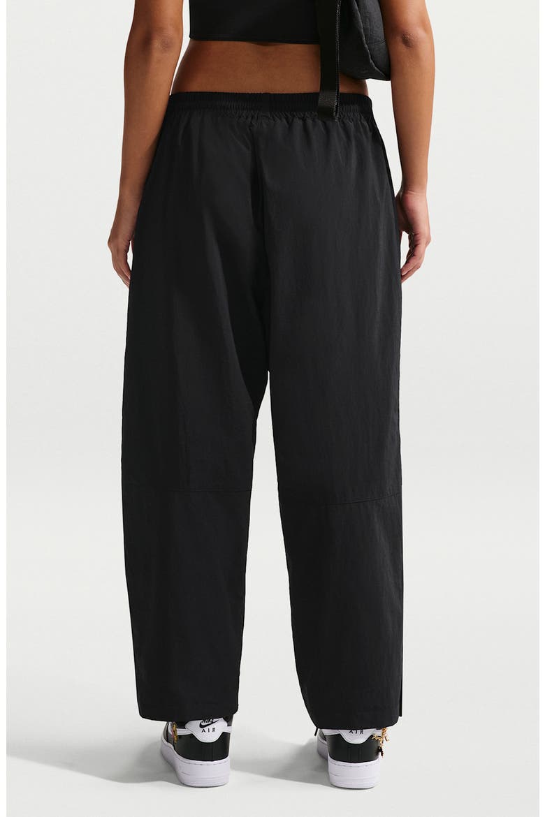 Sportswear Relaxed High Waist Woven Pants, Alternate, color, BLACK/ SAIL