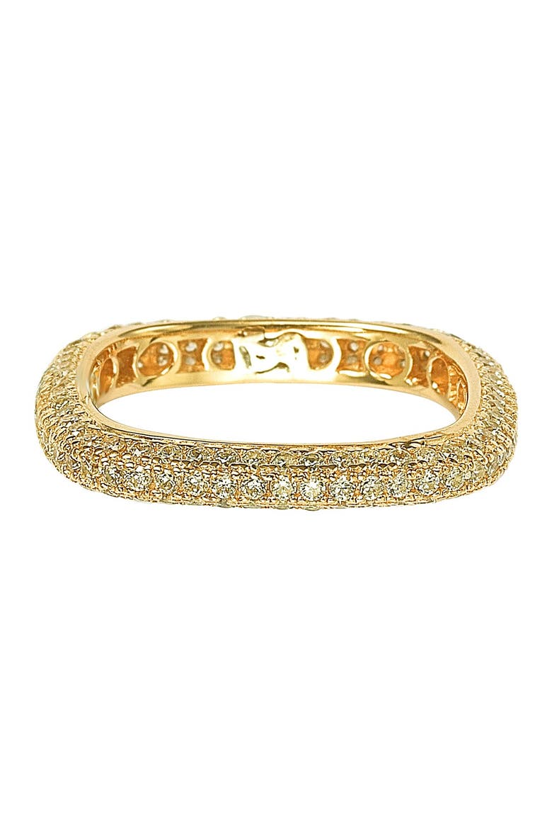 14K Yellow Gold Plated Sterling Silver Square Stackable Eternity Band, Main, color, YELLOW