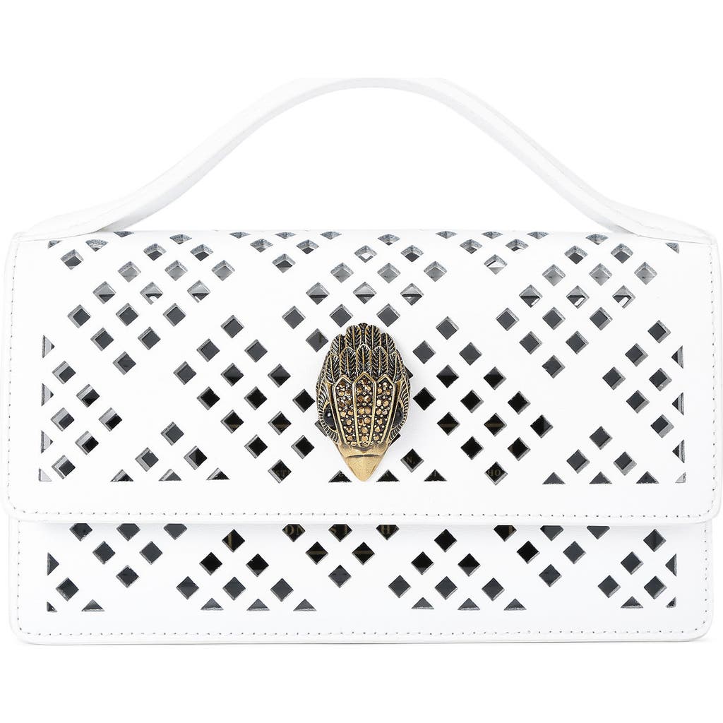 Kurt Geiger London Small Bond Leather Top Handle Bag In White