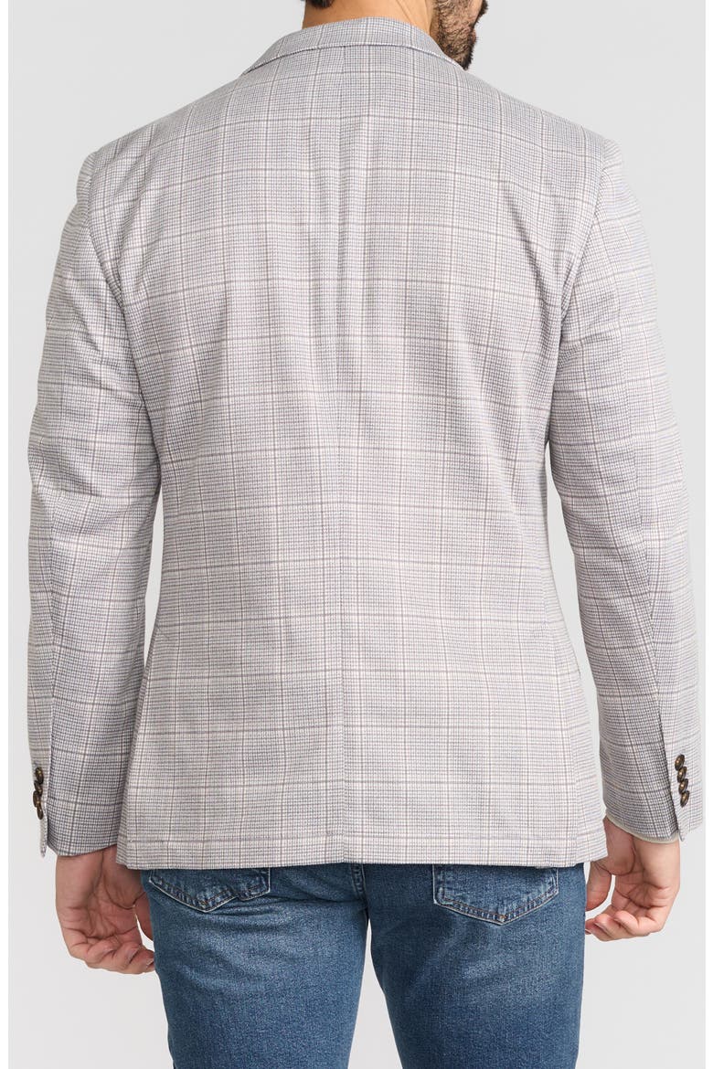 Windowpane Plaid Knit Sport Coat, Alternate, color, GREY