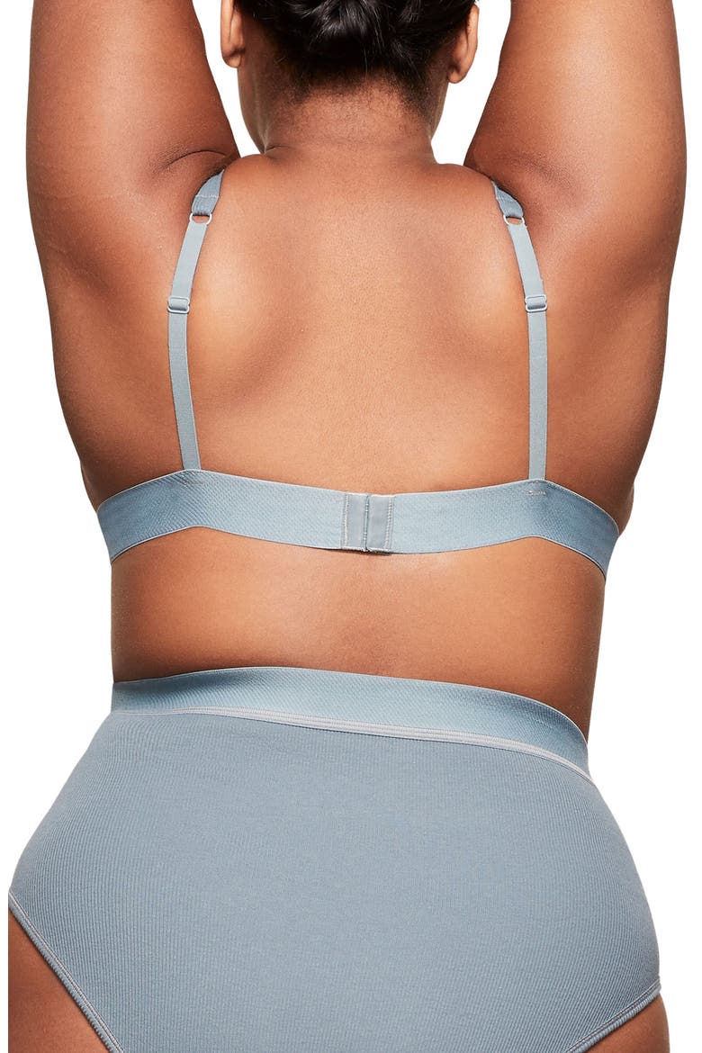 Stretch Cotton Rib Plunge Bralette, Alternate, color, KYANITE