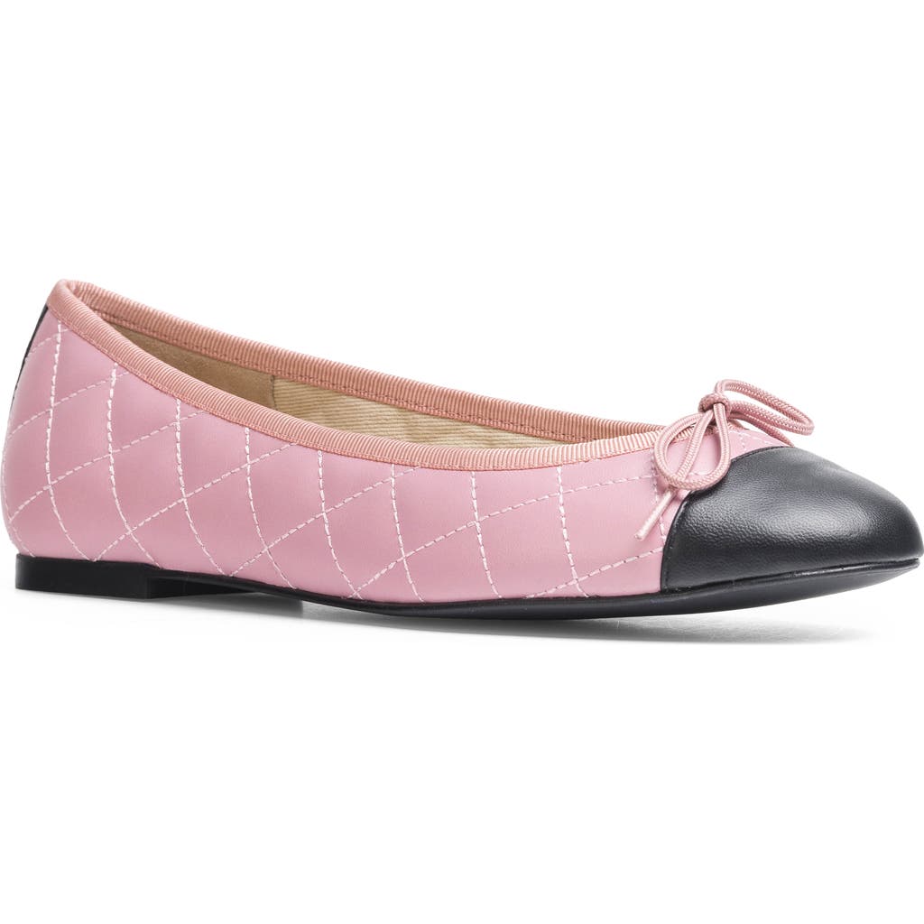 Jon Josef Belle Quilted Ballerina Flat in Pink/Black Combo  product