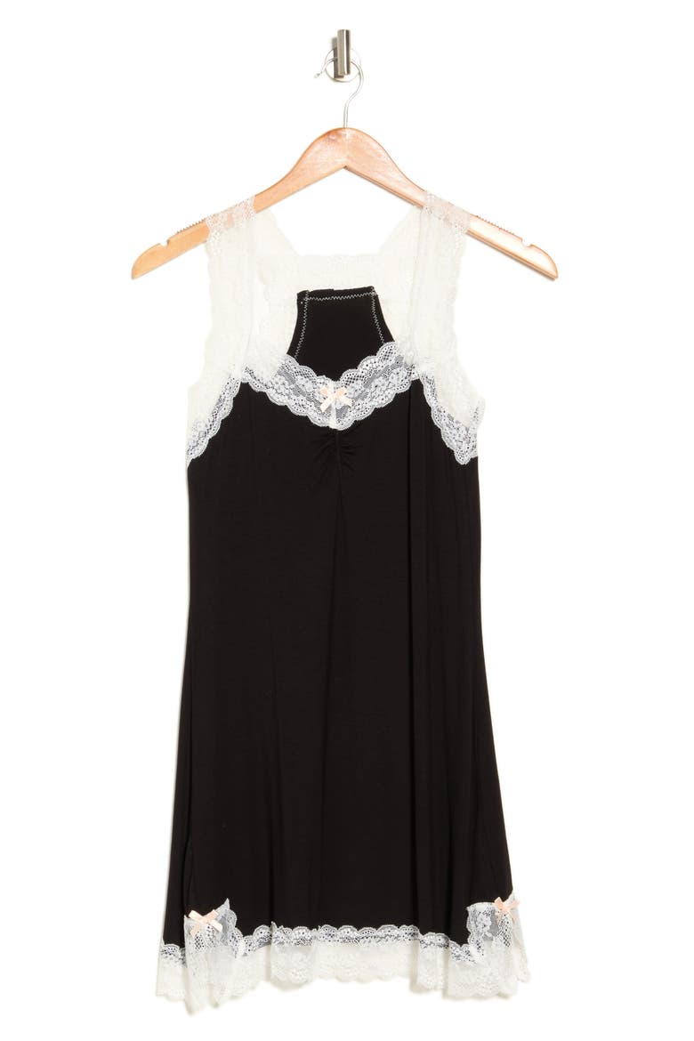 Ahna Rayon Chemise, Alternate, color, BLACK/CREAM