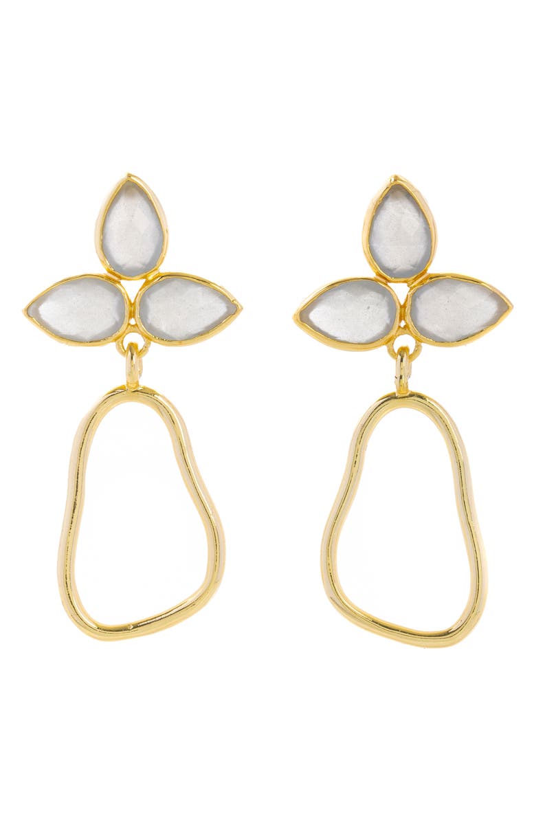 SAACHI Triple Gemstone Abstract Dangle Earrings, Main, color, 