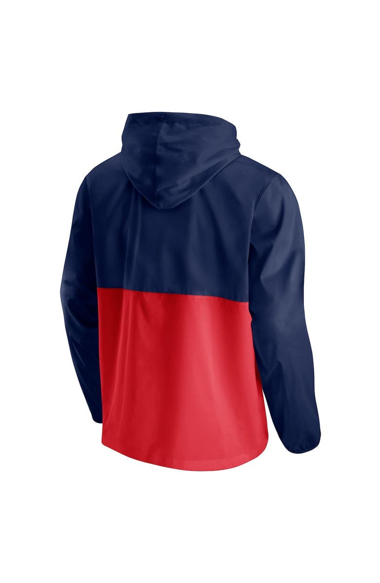 FANATICS Men's Fanatics Branded Navy/Red New Orleans Pelicans Anorak Block Party Windbreaker Half-Zip Hoodie Jacket, Alternate, color,