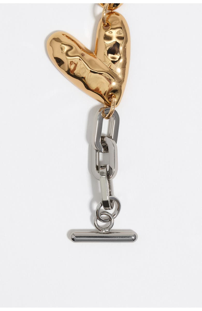 Bimba y Lola Two-Tone Textured Hearts Bracelet, Alternate, color, Multigold