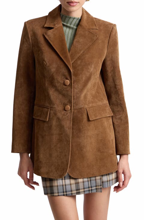Longline Suede Blazer