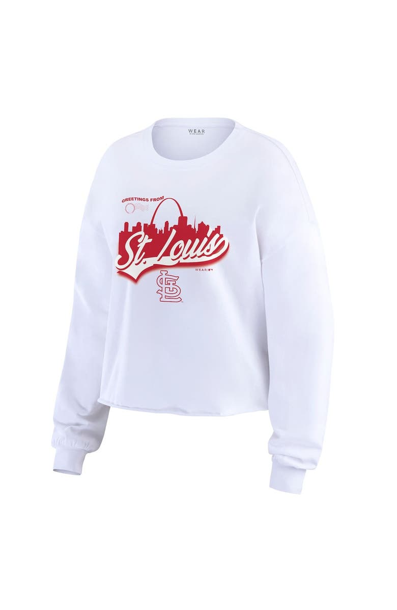 WEAR by Erin Andrews Women's WEAR by Erin Andrews White St. Louis Cardinals Domestic Postcard Long Sleeve T-Shirt, Alternate, color, White