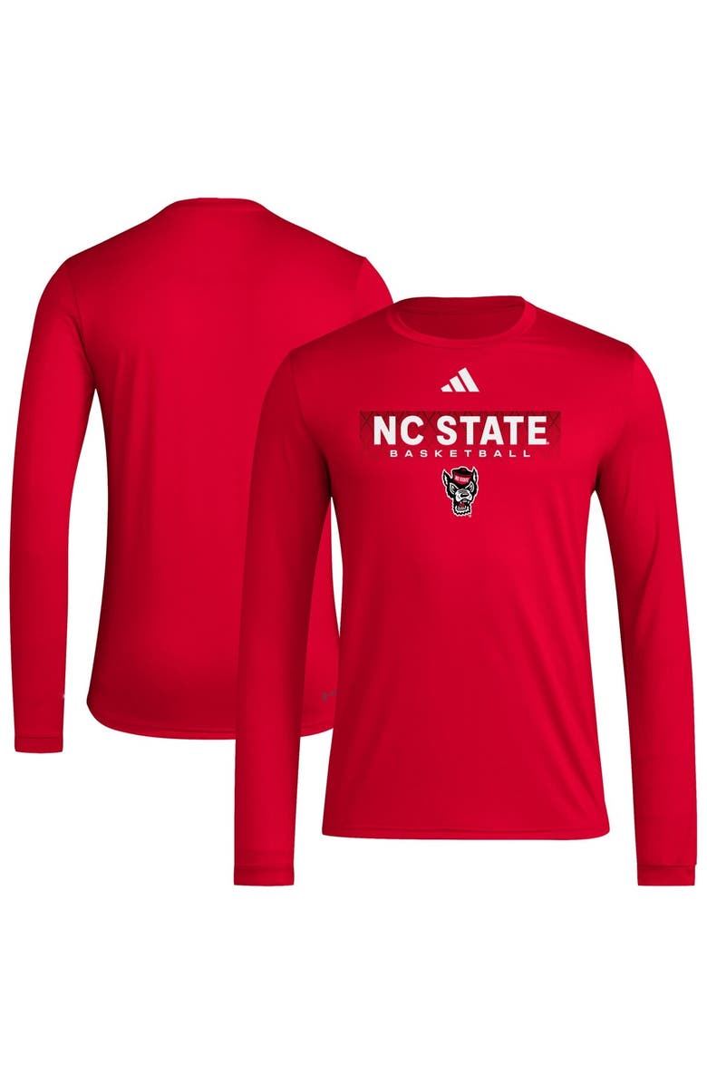 adidas Men's adidas Red NC State Wolfpack Locker On-Court In the Fade Long Sleeve T-Shirt, Main, color, Red