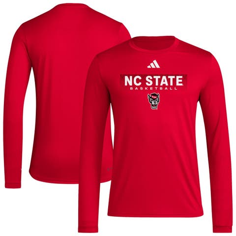 Men's adidas  Red NC State Wolfpack Locker On-Court In the Fade Long Sleeve T-Shirt