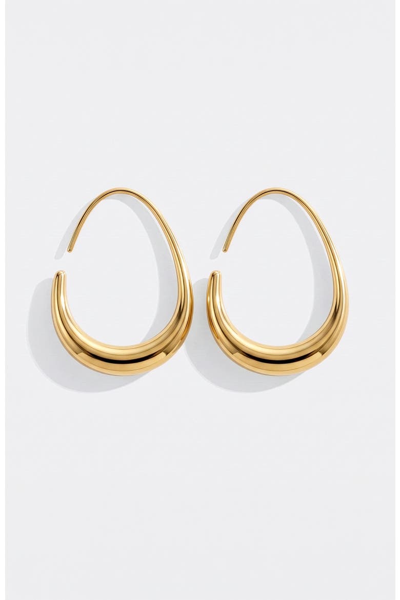 Fluid Hoop Earrings, Main, color, Gold