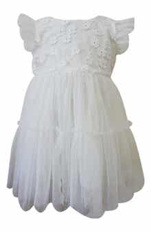 Popatu Kids' Floral Appliqué Party Dress