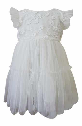 Kids' Floral Appliqué Party Dress