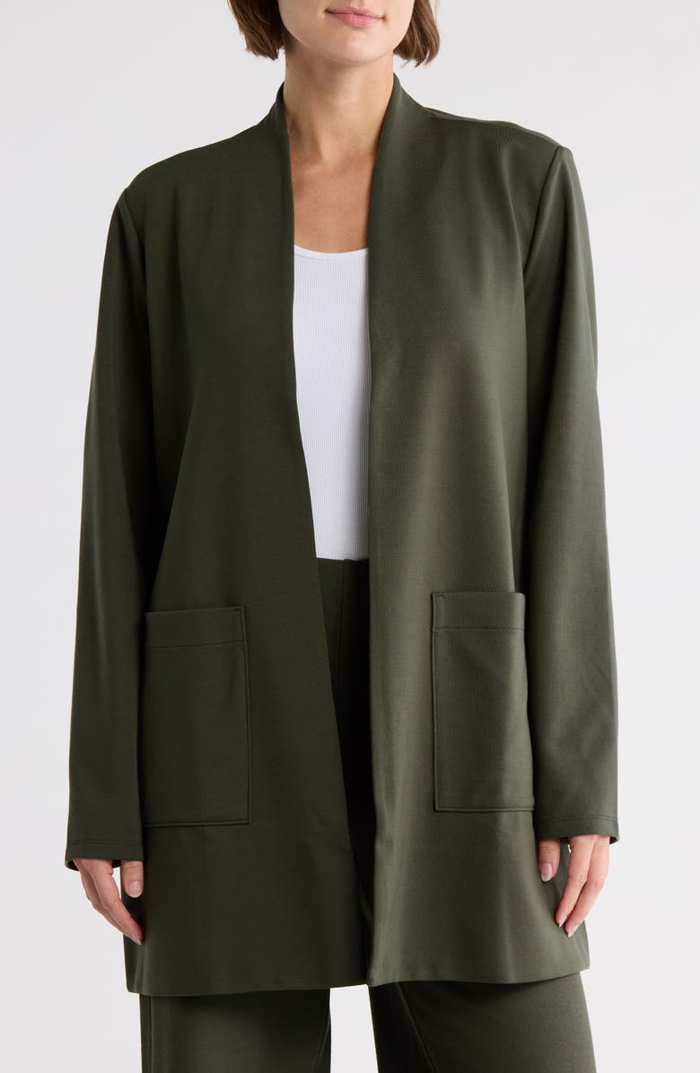 Eileen Fisher Long Jacket, Main, color, Grove