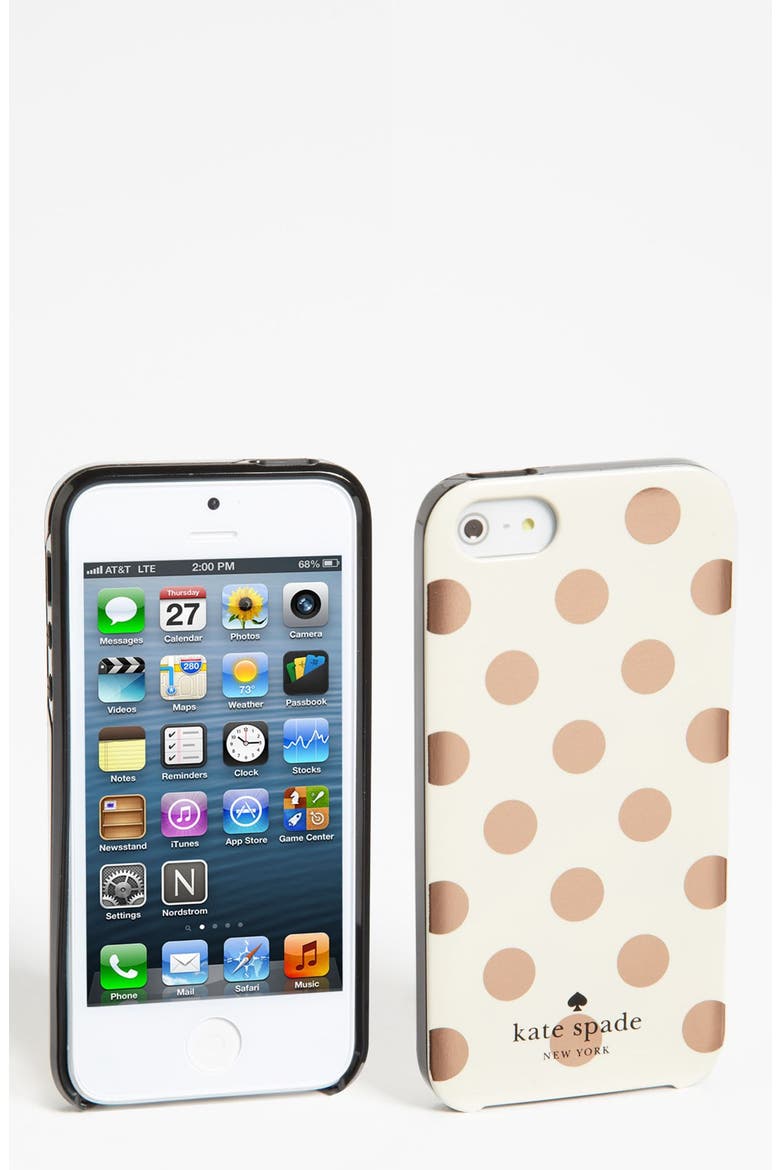 'le pavillion' iPhone 5 & 5S case, Main, color, CLOTTED CREAM/ ROSE GOLD