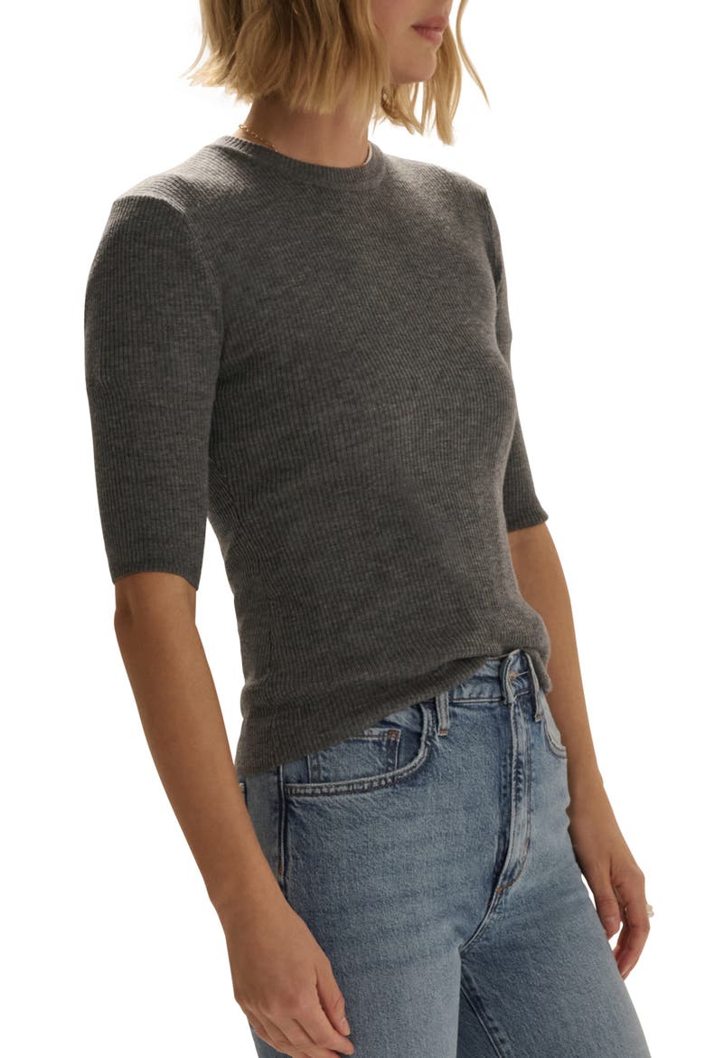 The Amelia Elbow Sleeve Wool Sweater, Alternate, color, CHARCOAL