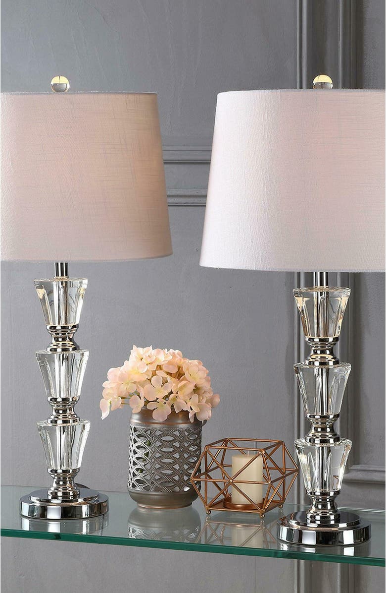 JONATHAN Y Layla 27" Crystal LED Table Lamp, Clear, Alternate, color,