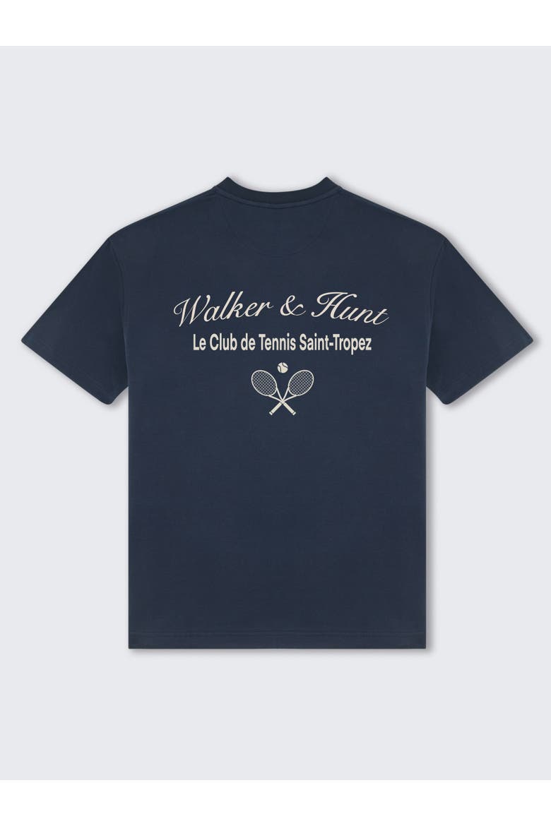 Saint-Tropez Tennis Club Oversized Tee, Alternate, color, Navy