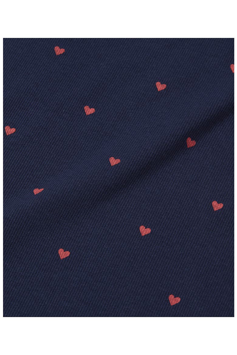 Girls Short Sleeve Ribbed Henley T-Shirt, Alternate, color, Deep Sea Navy Mini Hearts