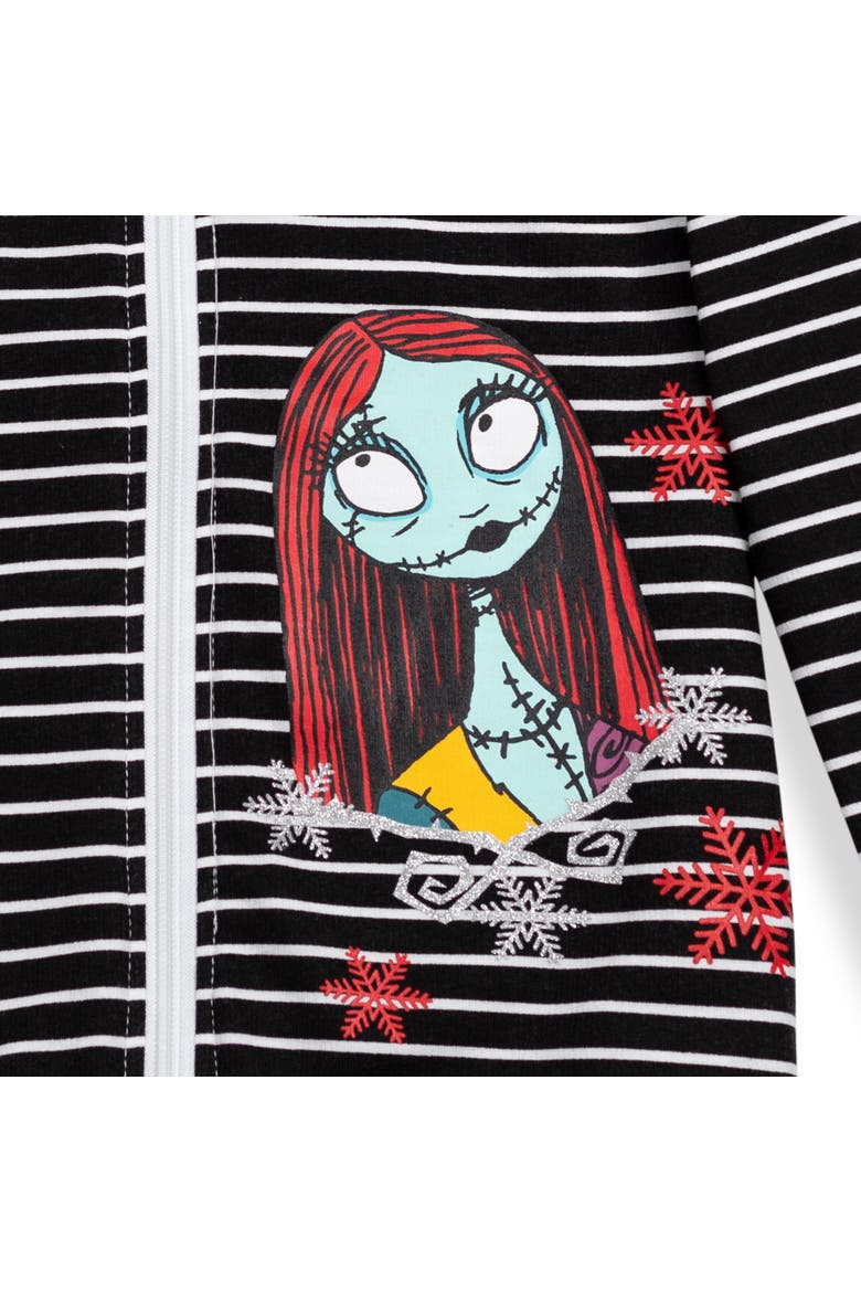 Nightmare Before Christmas Fleece Zip-Up Hoodie, Alternate, color, Jack Sally Black