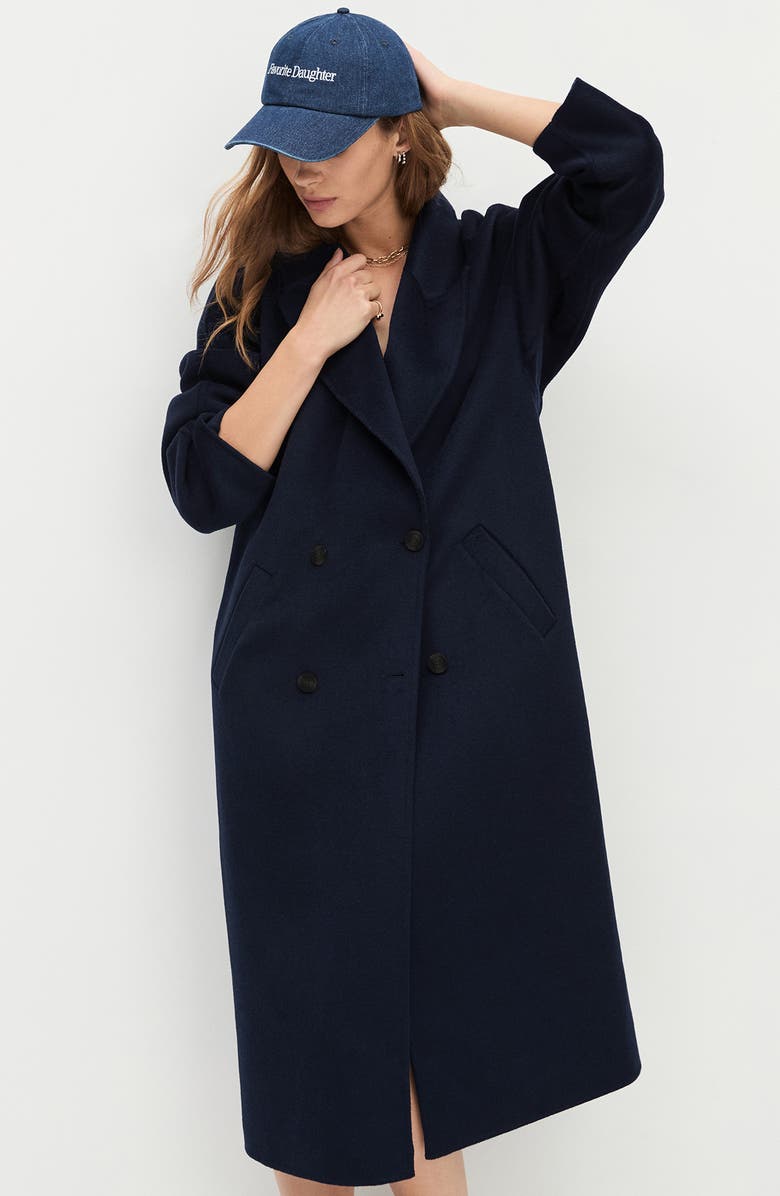 Favorite Daughter Classic Logo Cotton Denim Baseball Cap, Alternate, color, Dark Wash