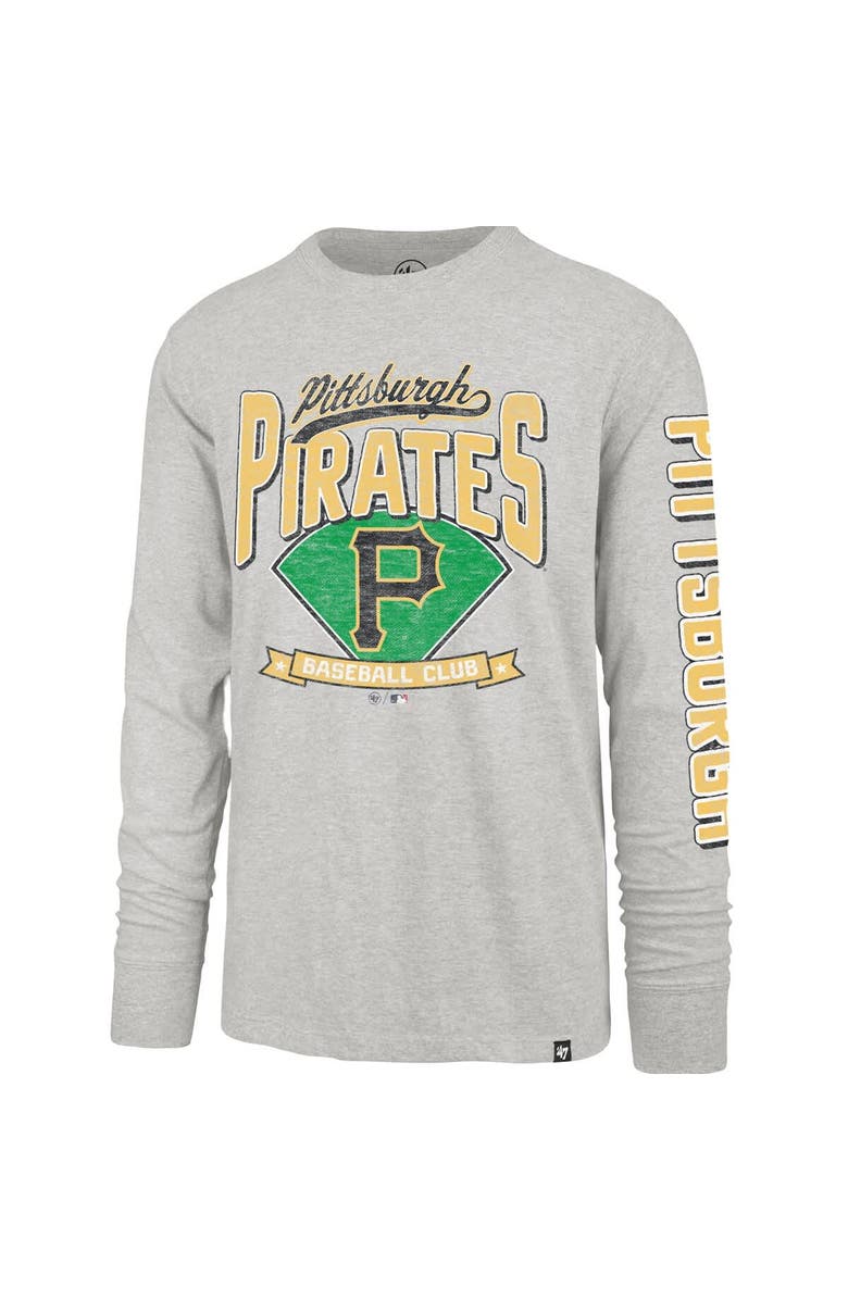 '47 Men's '47 Gray Pittsburgh Pirates Fair Ball Franklin Long Sleeve T-Shirt, Alternate, color, Gray