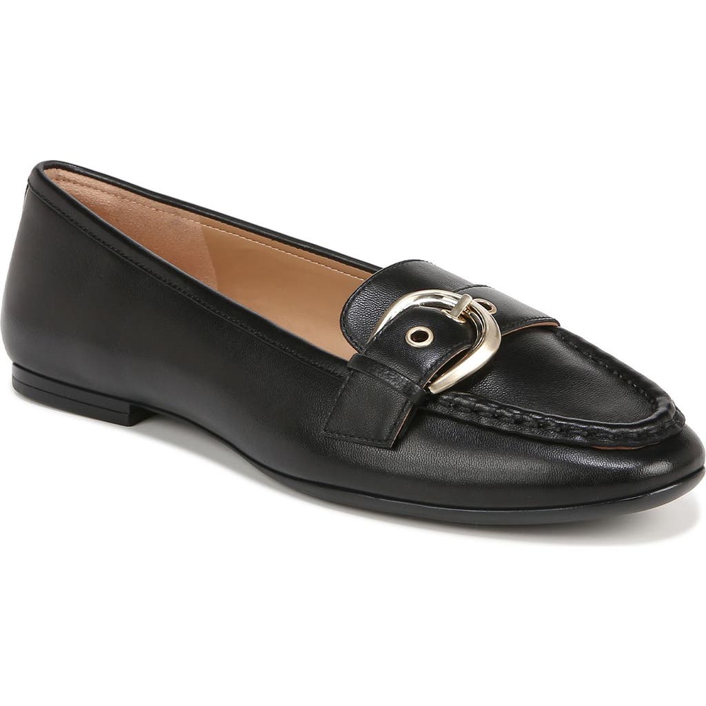Naturalizer Lola 2 Slip-on Buckle Flats In Black Leather